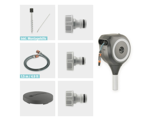 Gardena Wand-Schlauchbox mit Zubehör für die Gartenbewässerung