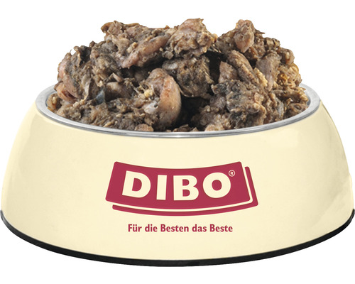 Napf gefüllt mit Dibo Hundefutter