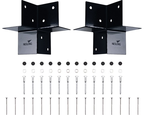 Zwei Nesling Eckverbinder inklusive Befestigungsmaterial