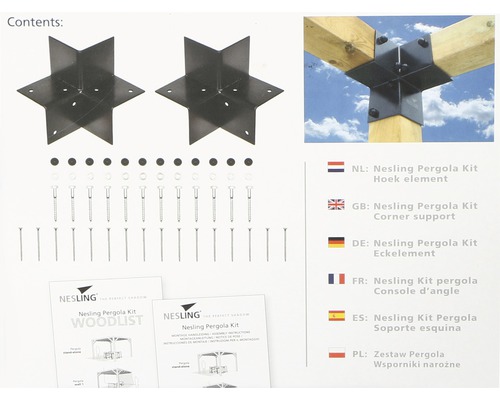 Nesling Pergola Kit Eckelement Inhalt