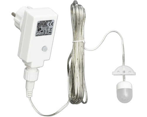 Transformator mit Zuleitung und LED-Leuchte