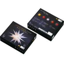 Leuchtender Stern zur Jahres- und Adventsdekoration in der Verpackung