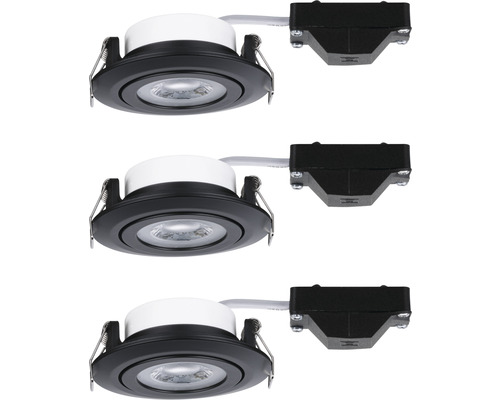 Drei LED Einbaustrahler mit Anschlussbox