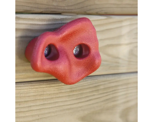 Roter Klettergriff zur Wandmontage