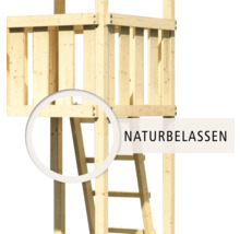 Spielturm Spielhaus Karibu Lotti 107 x 107 cm Holz bestehend aus Anbau, Grundturm, rot