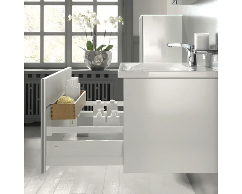 Badezimmer Waschbeckenunterschrank mit Auszug und Badutensilien