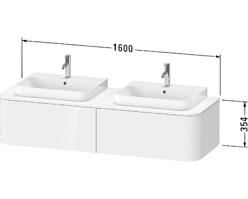 Doppelwaschtisch mit Unterschrank und Maßen