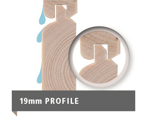 19 mm Profilholz mit Nut und Feder Detailansicht