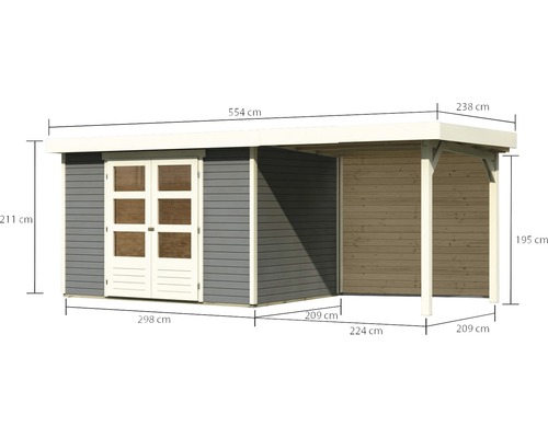 Holzgartenhaus mit Maßen