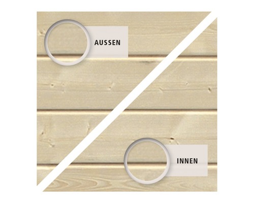 Darstellung der Innen- und Außenseite einer Holzwand