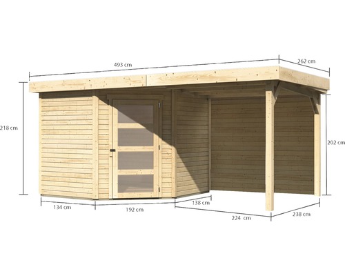 Holzgartenhaus mit Abmessungen
