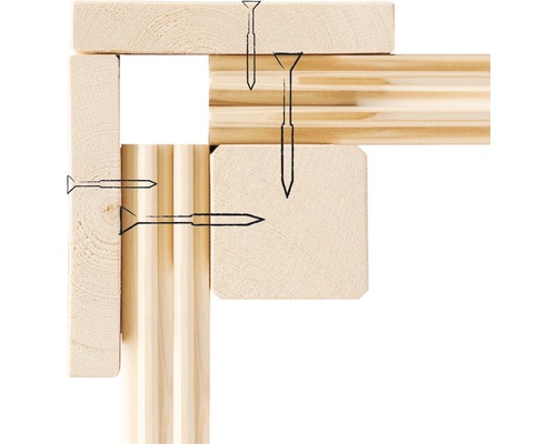 Illustration verschiedener Holzverbindungen mit Schrauben