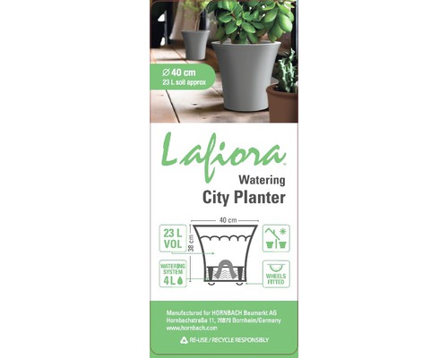 Lafiora City Pflanzgefäß mit Bewässerungssystem, 40 cm Durchmesser