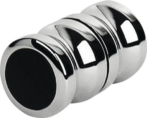 Schubladengriff aus Chrom mit schwarzer Akzentuierung