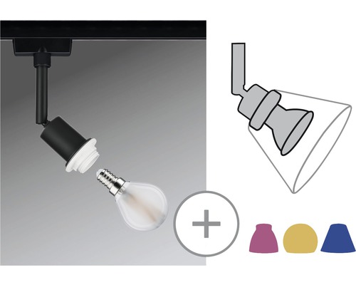 Strahler zur Montage an einer Stromschiene mit auswechselbarer Leuchtmittel