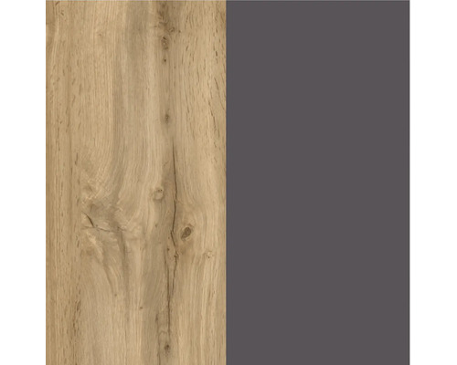 Holzdekorplatte kombiniert mit einer einfarbigen Platte