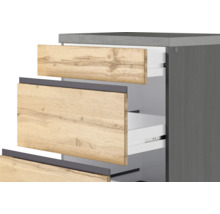 Waschbeckenunterschrank mit drei Schubladen und Holzfront