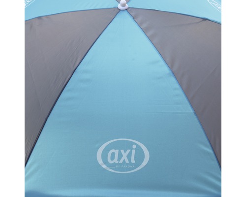 Detailaufnahme eines Sonnenschirms mit AXI by Pragma Logo