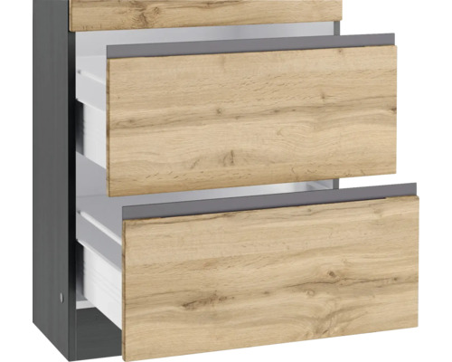 Waschtischunterschrank mit zwei Schubladen in Holzoptik