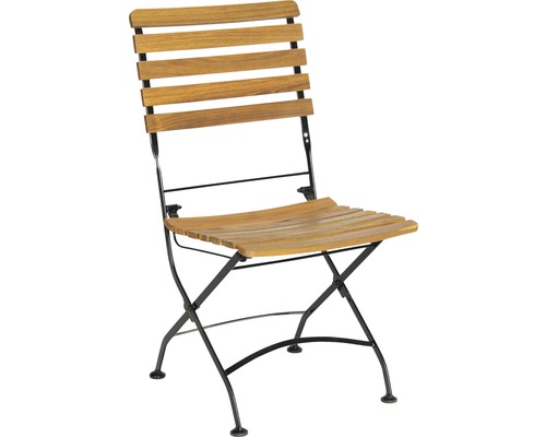 Klappbarer Gartenstuhl aus Holz mit Metallgestell