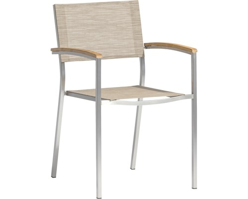 Gartenstuhl mit Armlehnen, Aluminiumgestell und Textilbespannung