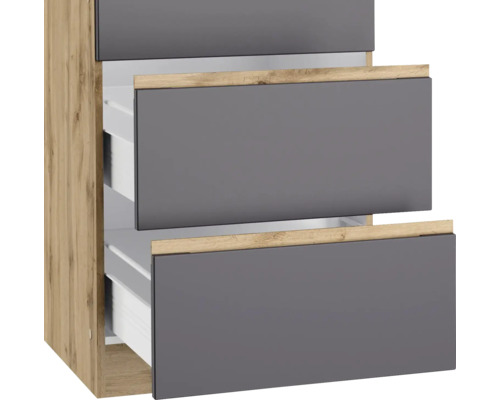 Unterschrank mit drei Schubladen, Holzdekor