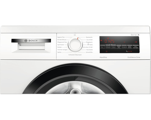 Bosch Waschmaschine Frontansicht mit Bedienfeld und Programmauswahl