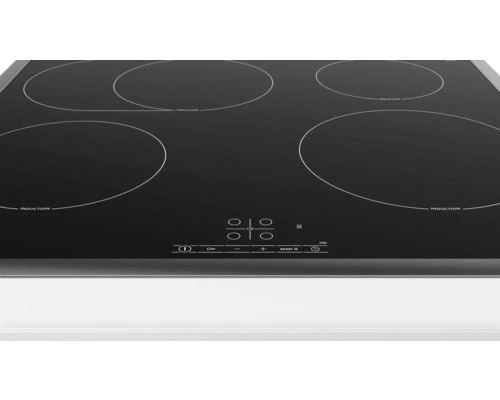 Schwarzes Induktionskochfeld mit vier Kochzonen