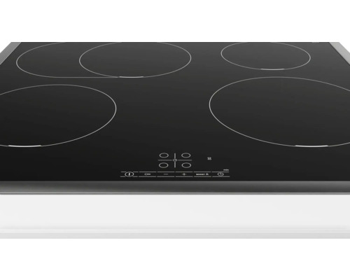 Schwarzes Kochfeld mit vier Kochzonen