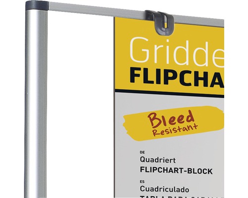 Detailansicht eines Flipcharts mit Papierblock