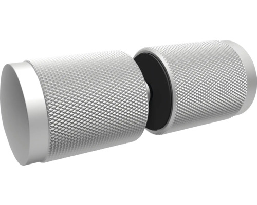 Silberner Lenkerstopfen mit gerändelter Oberfläche