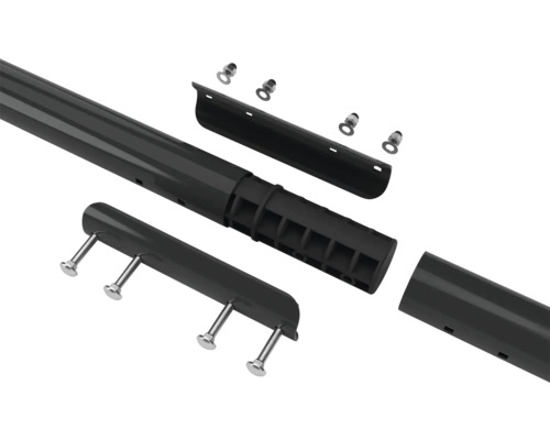 Einzelteile einer Wäschespinne zur Montage