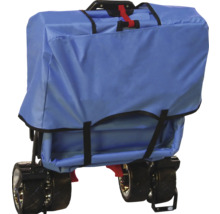 Bollerwagen axi faltbar mit Dach, Tasche, Bremse und Stange blau