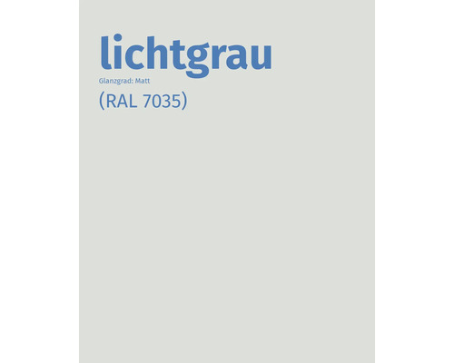 Lichtgraue Farbe, Glanzgrad Matt, RAL 7035