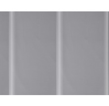 Halbkassettenmarkise Molveno 4x3 Stoff grau gestreift Gestell RAL 9006 weißaluminium Antrieb links inkl. Motor,Fernbedienung und Nothandkurbel-thumb-3