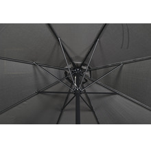 Mittelstockschirm GARDEN PLACE Ø 300 cm dunkelgrau mit UV-Schutz 30, wasserabweisende Polyesterbespannung, leichte Aufspannung per Kurbel