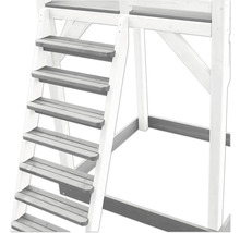 Detailaufnahme einer Holztreppe für einen Spielturm