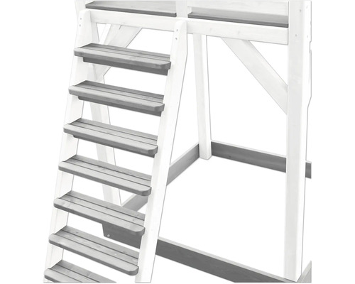 Detailaufnahme einer Holztreppe für einen Spielturm