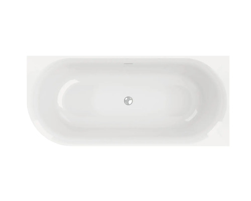 Aufnahme von oben einer Badewanne mit Abfluss