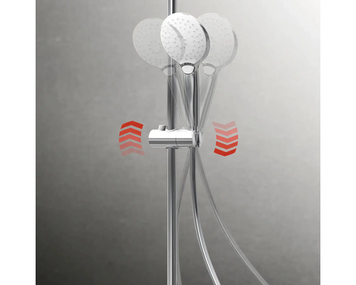 Duschstange mit verstellbarer Halterung und Brausekopf