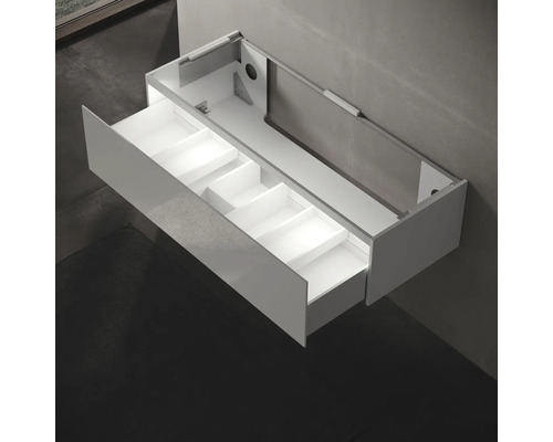 Waschbeckenunterschrank mit Schublade und Fächern zur Badezimmeraufbewahrung