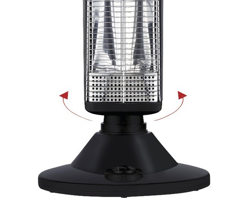 Nahaufnahme eines Heizstrahlers mit Drehfunktion