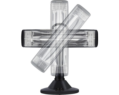 Schwenkbarer Heizstrahler auf einem Standfuß