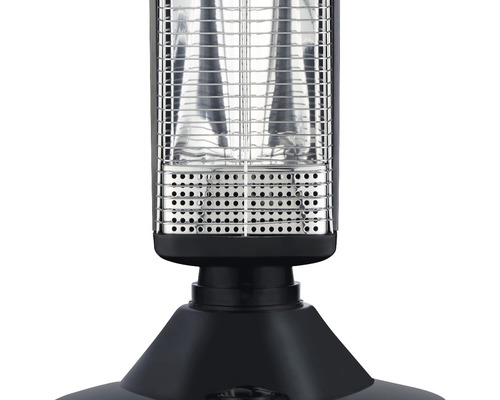 Detailansicht eines Heizstrahlers mit Schutzgitter