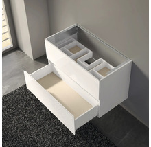 Waschtischunterschrank KEUCO X-Line BxHxT 100 x 60,5 cm x 49 cm Frontfarbe weiß glänzend glanz 33173300000