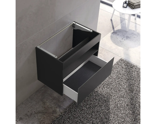 Waschtischunterschrank mit Schublade und offenem Fach im Badezimmer