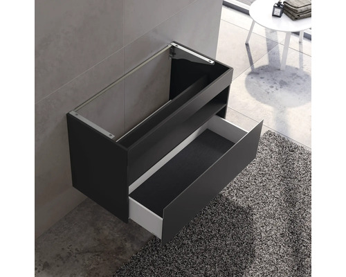 Waschtischunterschrank mit offener Schublade zur Wandmontage