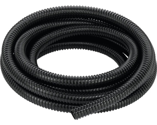 Schwarzer flexibler Kabelschutzschlauch aufgerollt