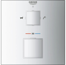 Grohe Logo Thermostatarmatur mit Wannen- und Duschsymbol
