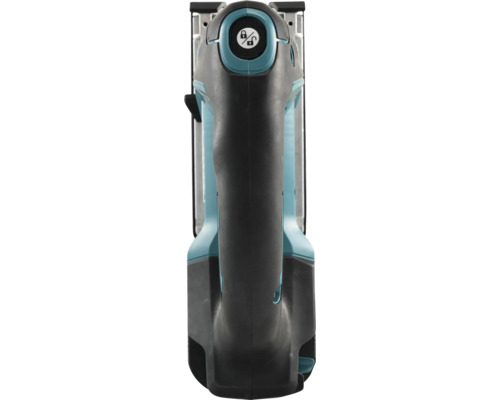 Aufsicht auf eine Stichsäge mit Verriegelungssymbol